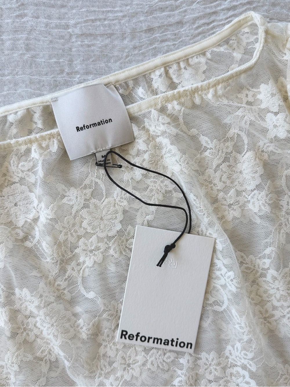 NWT Reformation Adriano Lace Knit Top - Picture 4 of 4